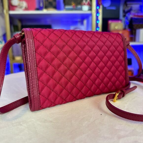Prada Pink Tessuto Quilted Mini Crossbody Wallet Bag Ibisco - Picture 4 of 16